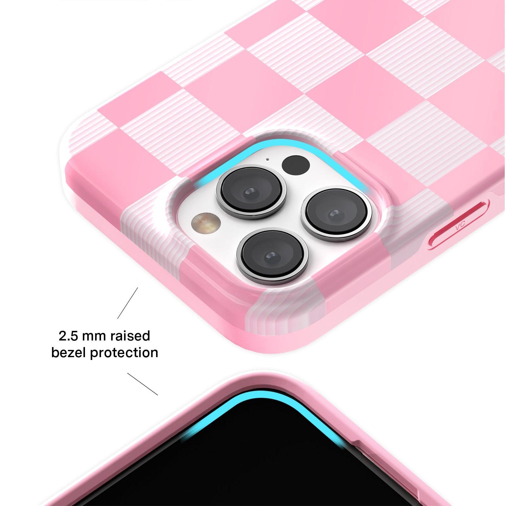 Velvet Caviar Pink Vibe Checkered iPhone Case - Cute, Trendy & Stylish Phone Cases for iPhone - Drop-tested Cases for iPhone with Shockproof Protection