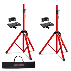 5 Core Speaker Stand Tripod Pair Heavy Duty Adjustable 36" Universal Mount for PA DJ Studio w Bag