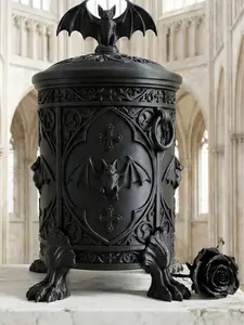 Gothic Bat Storage Canister with Lid - Dark Home Decor