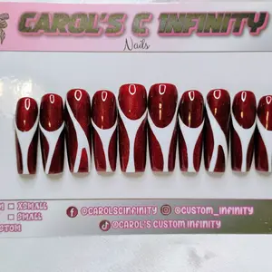 XL-XXL SQUARE BURGUNDY RED CAT EYE NAIL DESIGNS