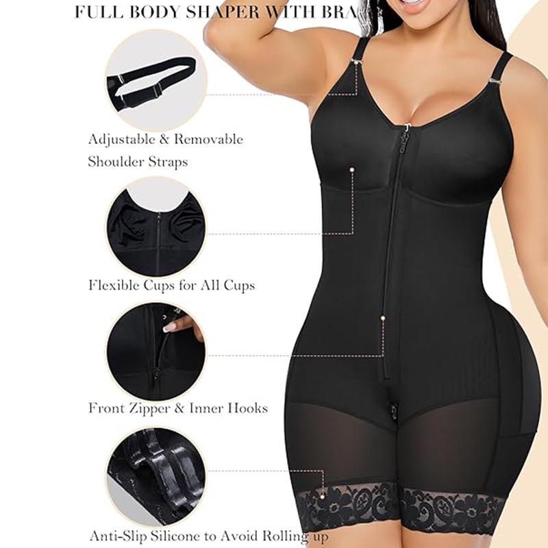Shapewear for Women Tummy Control Bodysuits Zip-Up Comfort Ultra Stretch Fabric Customizable Fit Breathable Mesh Design Comfortable Fit