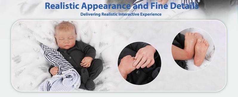 [WOOROY] Reborn Baby Dolls - 18 In Realistic Baby Doll Boy Levi Lifelike Newborn Baby Real Looking Birthday & Christmas Gift Toy with Full Accessories for Age 3+