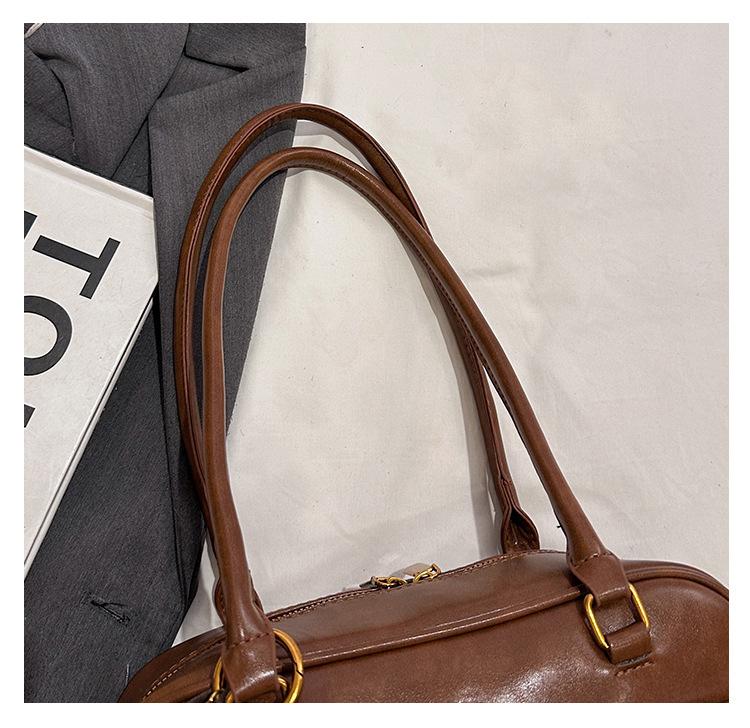 Women's Elegant Solid Color Shoulder Bag, Fashionable Pu Leather Bag for Daily Used, Casual Trendy Versatile High-quality Daily Commuting Bag