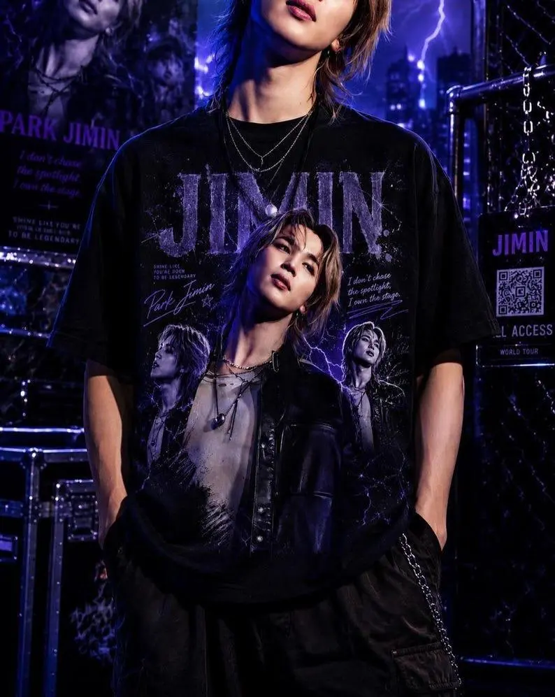 #Jimin shirt,fan apparel,Korean Pop Aesthetic Streetwear,Gift for Music Lovers,music fan gift,tour shirt,Korean Pop Aesthetic Streetwear