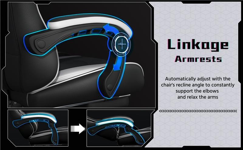 【Massage Function】Yaheetech Ergonomic Gaming Chair with Massage Lumbar Support and Footrest, Swivel Rolling Chair and Headrest,Pu leather Desk Chair Reclining tall gaming