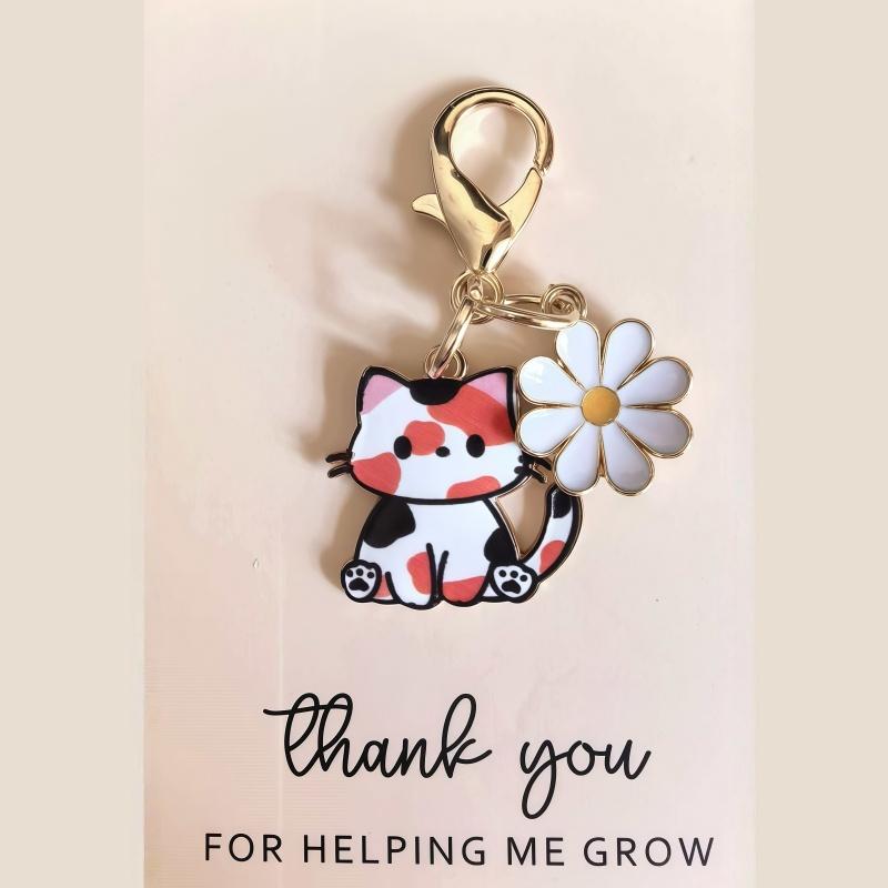 Set of 7 Pocket Hug Favors -Employee Appreciation Gifts Bulk for Coworkers with Exquisite keyring Pun NoteCards Quality Resin  Cute Cat Design ,FavorsDurable Card-MM