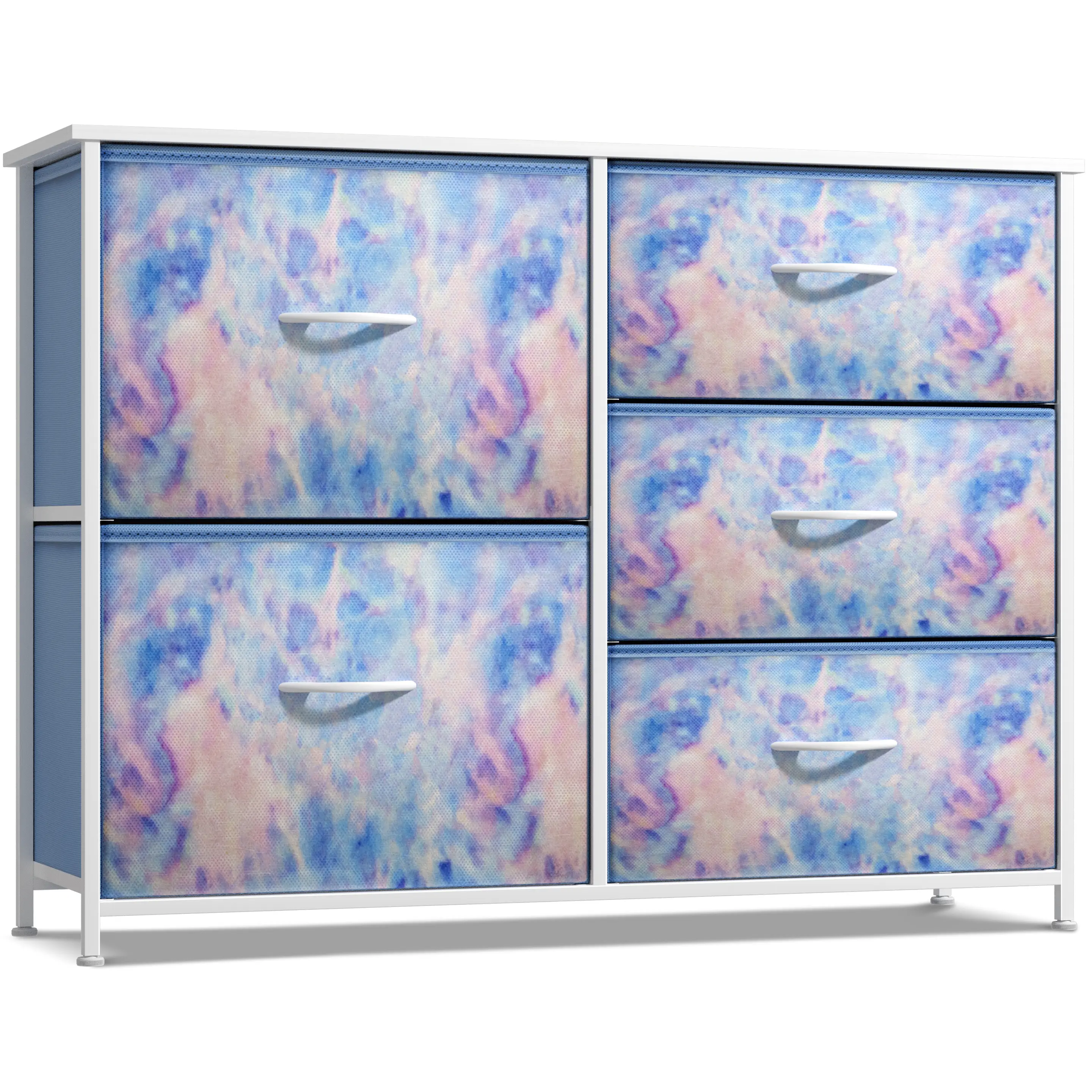 Sorbus 5-Drawer Dresser Cabinet - Tie-Dye Fabric Drawers, Organizer Children's Furniture, Spacious With Storage Bedroom Furniture for Nursery, Bedroom, Spacious Children's Furniture