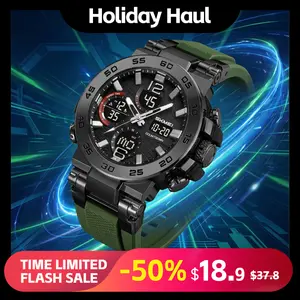 SKMEI Sport Digital Watch for Men Large Dial Outdoor Style Waterproof 50M Analog Digital Multifunction Wristwatch LED Chronograph