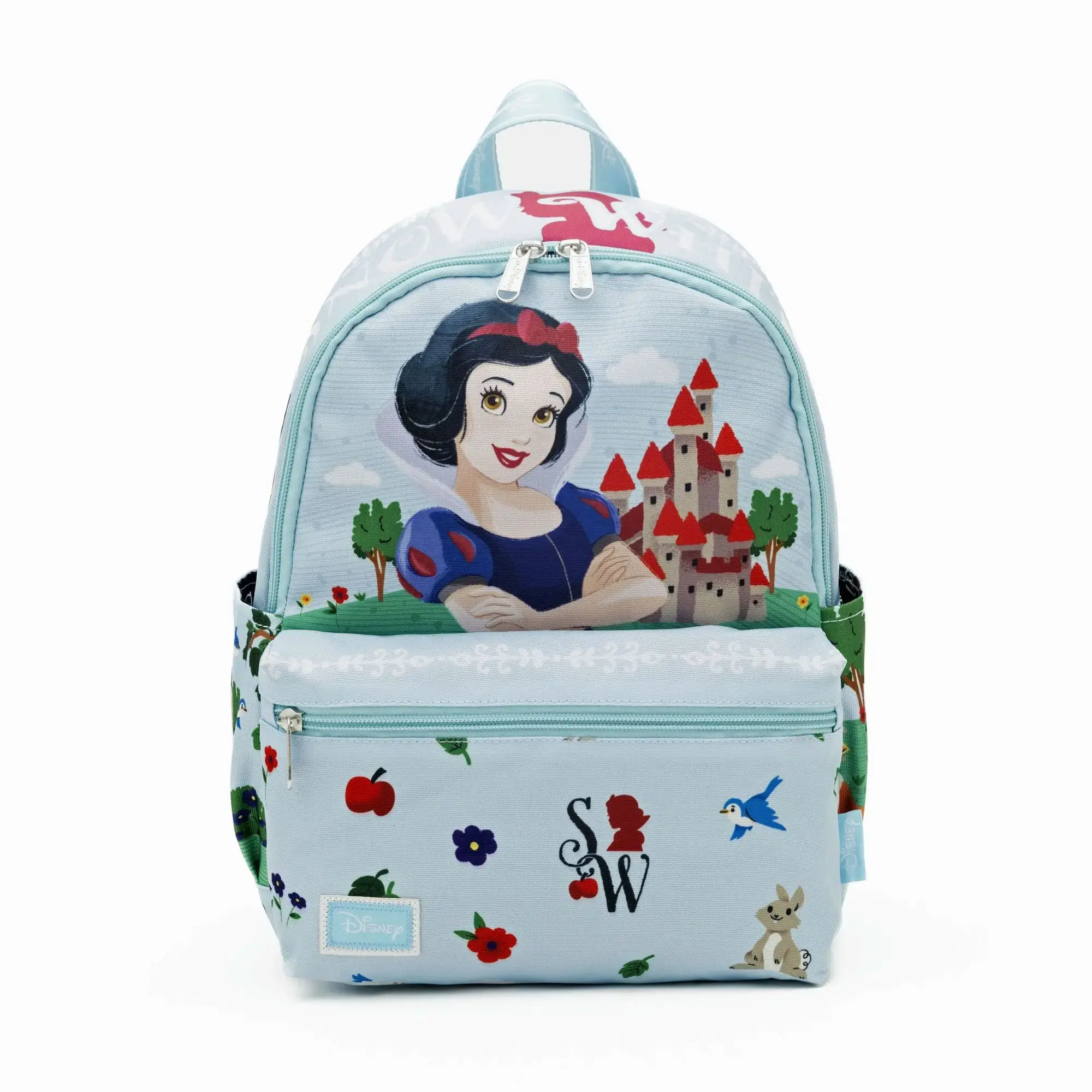 Princess Print Mini Backpack for Kids, 13" Casual Lightweight Nylon Bag with Zipper Pockets for School & Everyday Carry, Casual Printed Backpack, Childrens Bag, First Day Of School, Casual Backpack, Youth Backpack