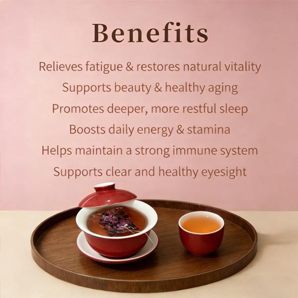 AITOPO Chinese Pu'er Rose Tea 60g （2g*30bags ）Healthy Wellness Tea for Valentine's Day Buy one, get one free