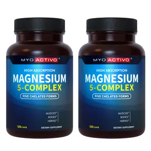 MyoActivo 5-in-1 Magnesium Complex – 2-Pack (240 Capsules, 120-Day Supply) | Sleep, Energy, Mood & Relaxation Support | Vegan, Easy-to-Swallow