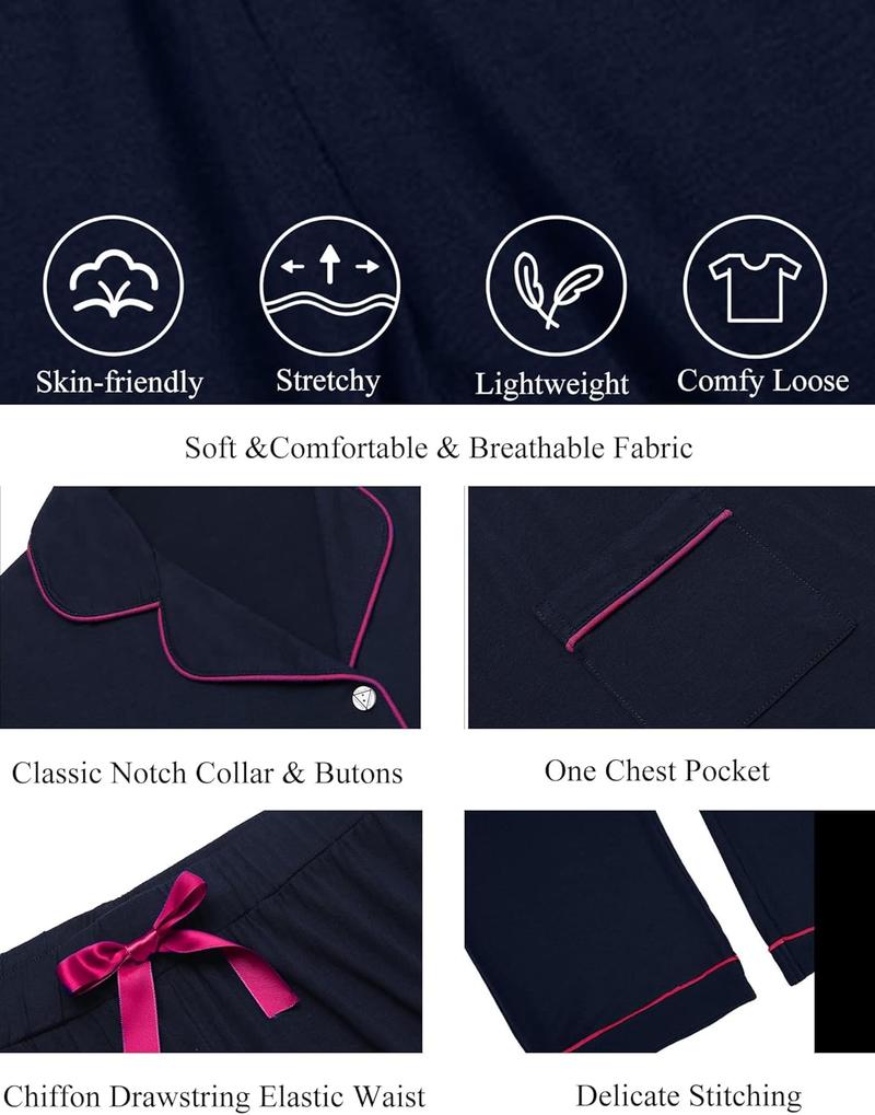 EKOUAER Women'S Long Sleeved  Soft Casual Set S-Xxl, Cute, Elastic, Comfortable Clothes