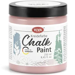 Viva Decor Chalk Paint (Powder Pink) 8.45oz - Chalky Finish Paint for Furniture, Walls & Decor, Matte Finish, Water-based, High Pigment, Perfect for Shabby Chic & Vintage Looks. Suitable for Wood