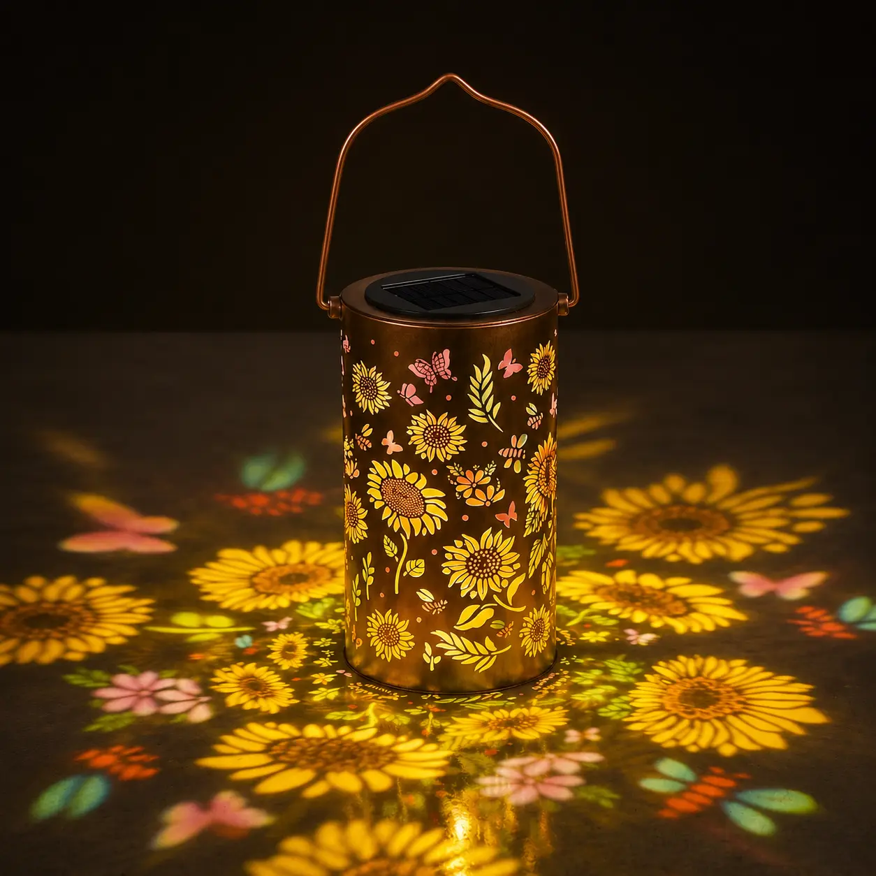 MUTULSA Waterproof Sunflower Solar Garden Lantern, Sunflower Solar Lights Outdoor Decorative Hanging Lights