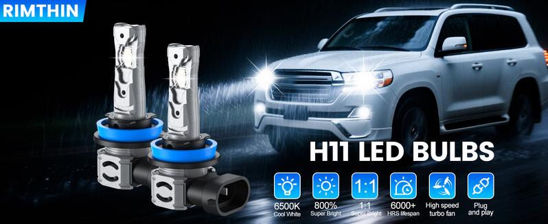 [One-year warranty service provided] 9005/HB3/9006/HB4/H11/H9/H8/H7/9008/H13 White LED Headlight Kit 32000LM 800% Bright with Cooling Fan 6000K Cool White Plug and Play Pack of 2【Check the image to confirm your model】