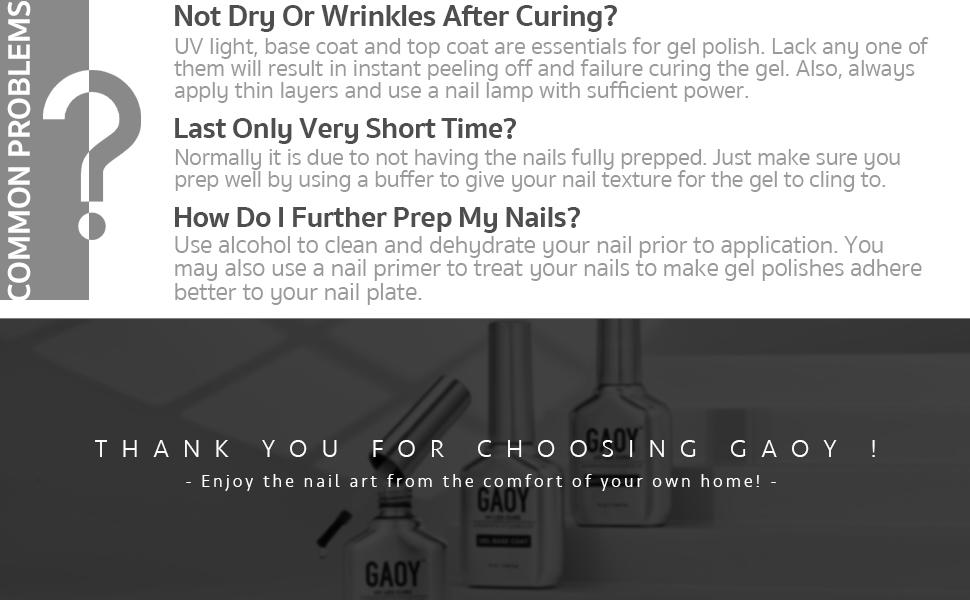 GAOY Gel Top Coat, Builder Gel and Base Coat Set, 3 Pcs 16ml Clear Glossy No Wipe Combination for UV Light Cure