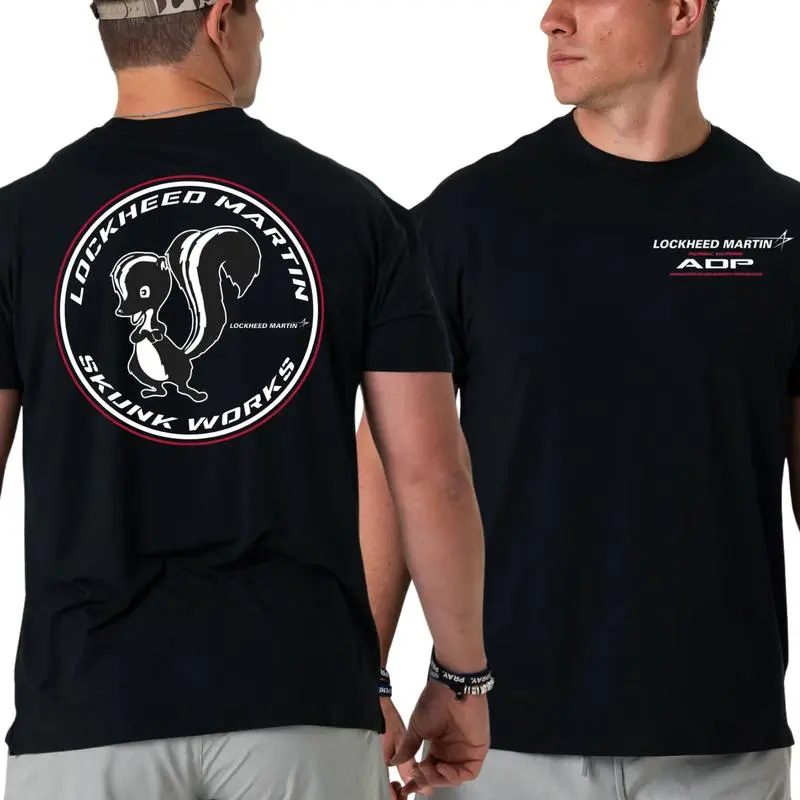 Oversized Graphic T-Shirt for Men in Soft Cotton, Casual Round Neck Shortsleeve Streetwear with 2-Sided Skunk Logo Print, Menswear, Tops, 2Xl