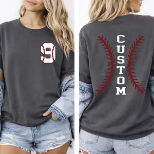 Comfort Colors Custom Baseball Name & Number T-Shirt, Personalized Baseball Team Shirt