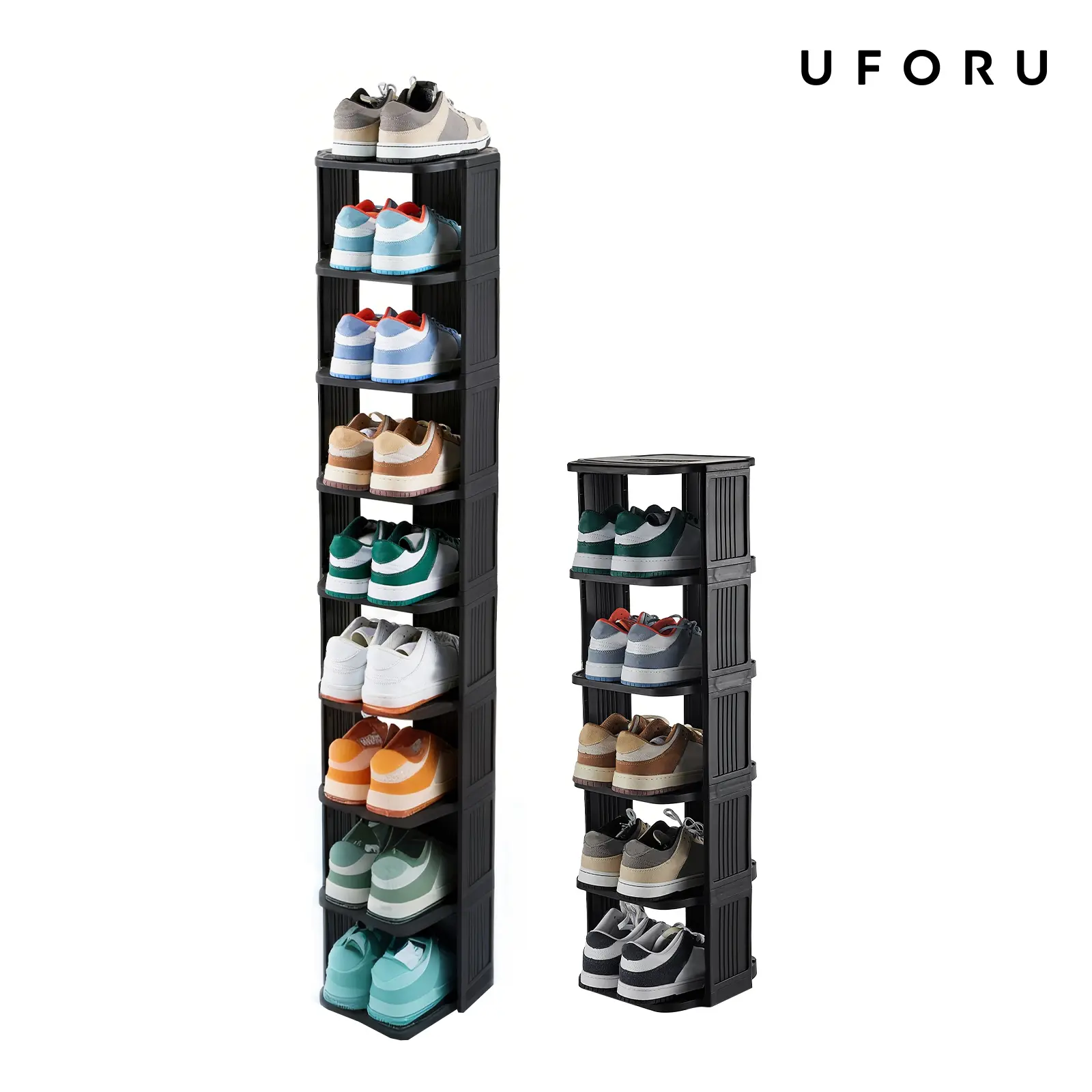 UFORU Small shoe rack, 6/9-layer plastic vertical shoe rack for small spaces, Footwear Organization,shoe rack,shoe cabinet storage#SummerWins#DFYD,dorm room inspo,college dorm essentials,dorm haul