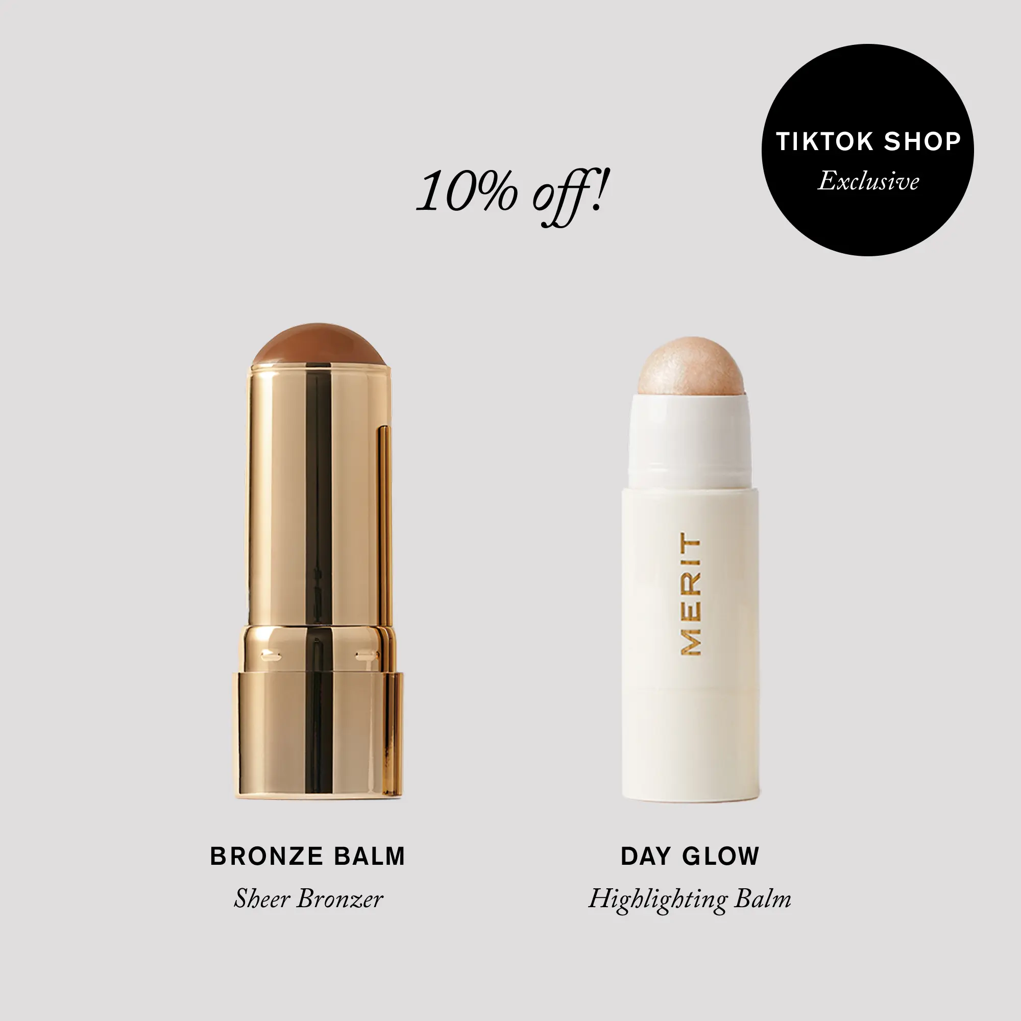 MERIT The Sun-Kissed Glow Duo - Highlighting Balm & Sheer Bronze Balm