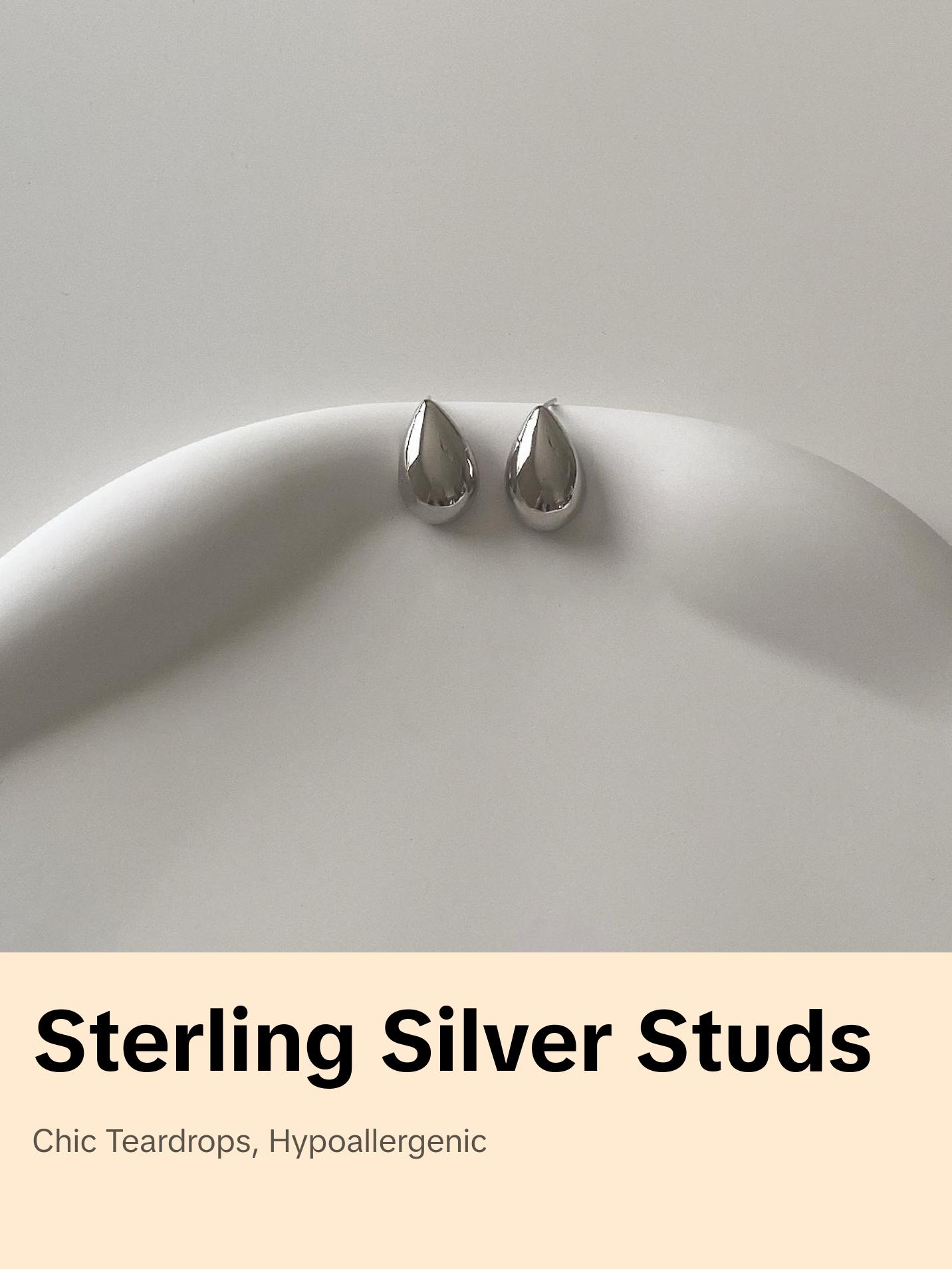 Teardrop Stud Earrings