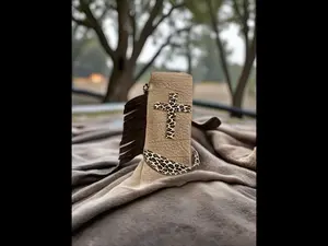 Beautiful Authentic Leather Sunglasses Case with Chapstick Holder