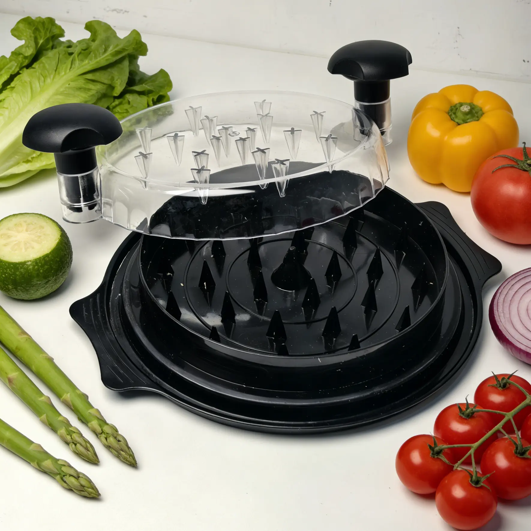 Large Chicken Shredder Tool with Visible Lid, Anti-Slip Ergonomic Handle, BPA Free Dishwas Large Capacity Safe Kitchen Gadget for Family Cooking, Elegant Black Meat Shredder for Pork/Beef/Vegetables Pet Owner Must-Have Perfect Gift #dealsforyoudays