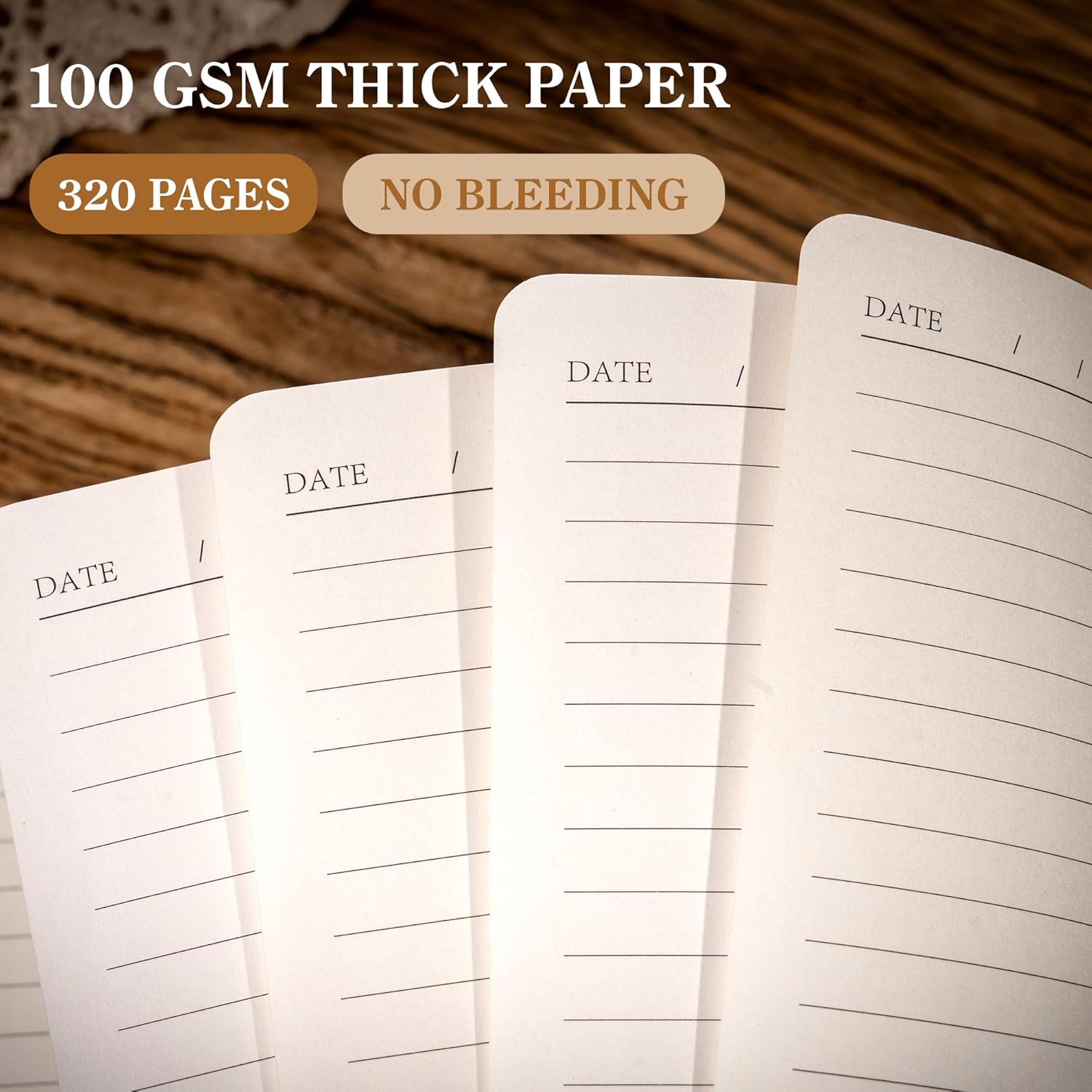 CAGIE 2 Pack A5 Lined Notebooks 320 Pages Hardcover Journal 100GSM Thick Paper Notebook Set for Writing School Work Study Note Taking Diary Journaling Junk Journal Office Notebook for Women Men Students