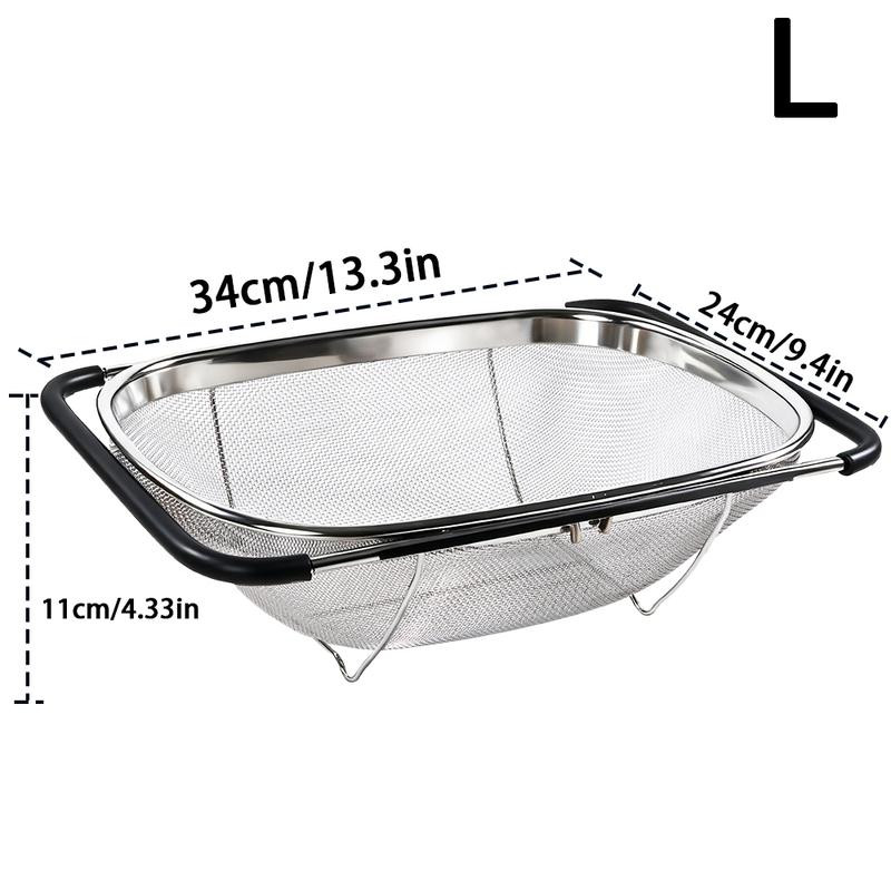 Expandable Stainless Steel Filter with Fine Mesh & Drain Basket for Vegetables and Fruits Kitchen Essentials Compact Design Durable Construction High Quality Strainer Vegetable Strainer Halloween Gift