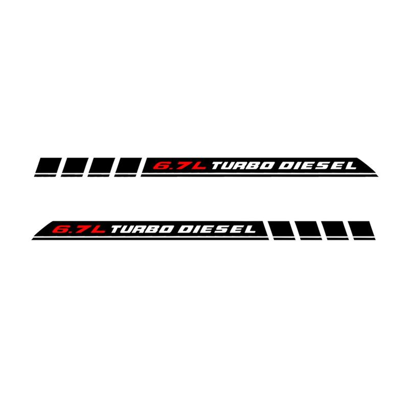 2 PCS 6.7L Turbo Diesel Pickup Truck Engine Hood Decals Car Sticker For Dodge Ram 1500 2500 3500