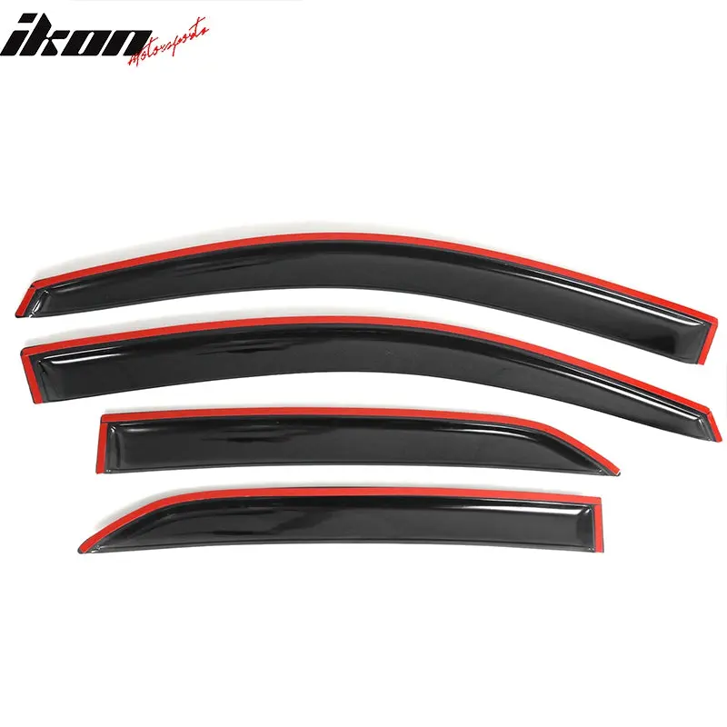 Window Visor for Toyota Corolla 2009-2013 Slim Style Smoke Tinted Acrylic