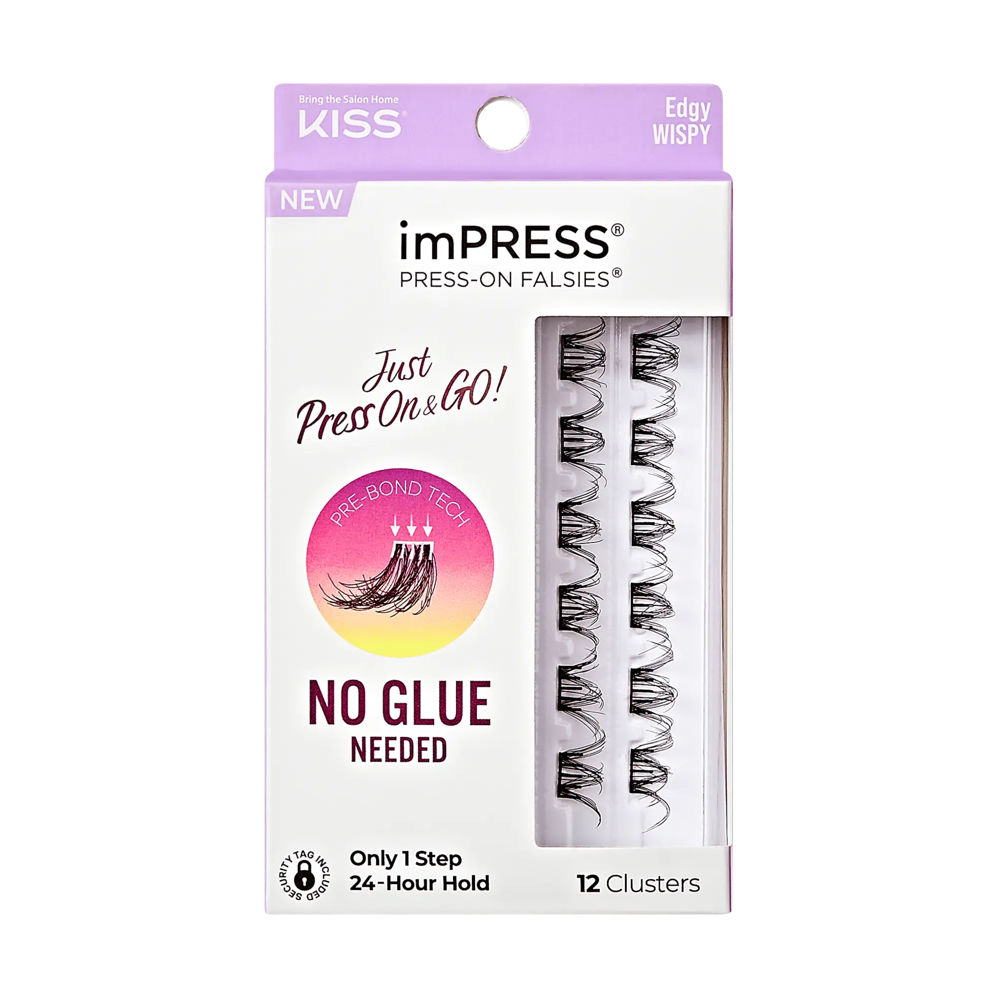 Impress Falsies Pre-Glued False Eyelashes Minipack - Edgy | 12 Lash Clusters, 14mm-16mm