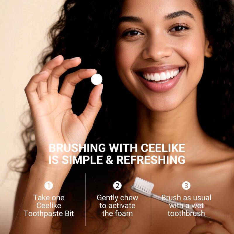 CEELIKE Solid Toothpaste – Fluoride-Free, Eco-Friendly, Portable, Long-Lasting Fresh Breath | Natural Oral Care
