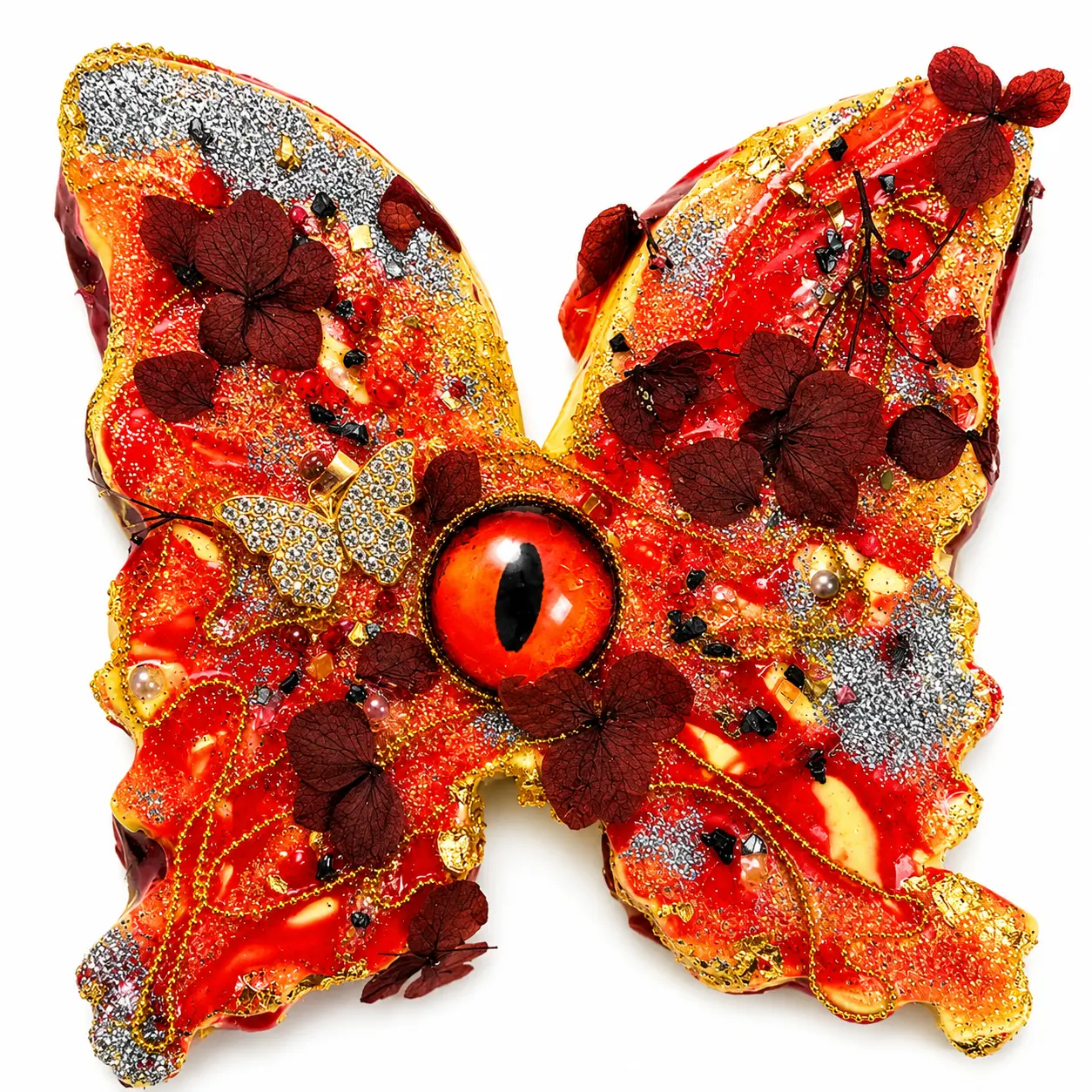 Glittered Red-Eye Butterfly Stress Relief Toy, Butterfly Shape, Fast-Rise, Resistant Classic Novelty Stress Relief Toy Decor Ornaments