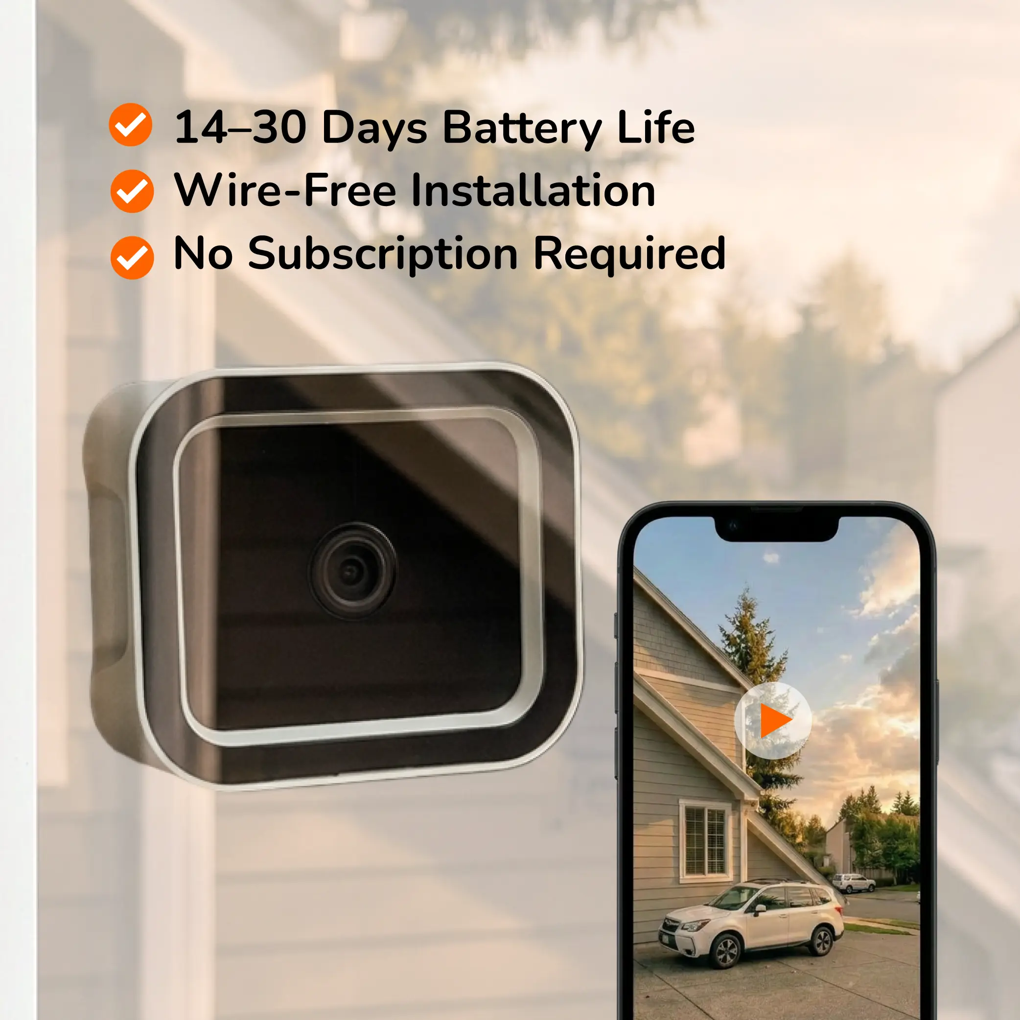 Sensforge Wireless Window Security Camera - Home Security Device with Smart Tech, Cable Remote, Mount Charging Support, Connection Function, Manual Control (Popular Summervibe Garden Camera System Component), Cameras