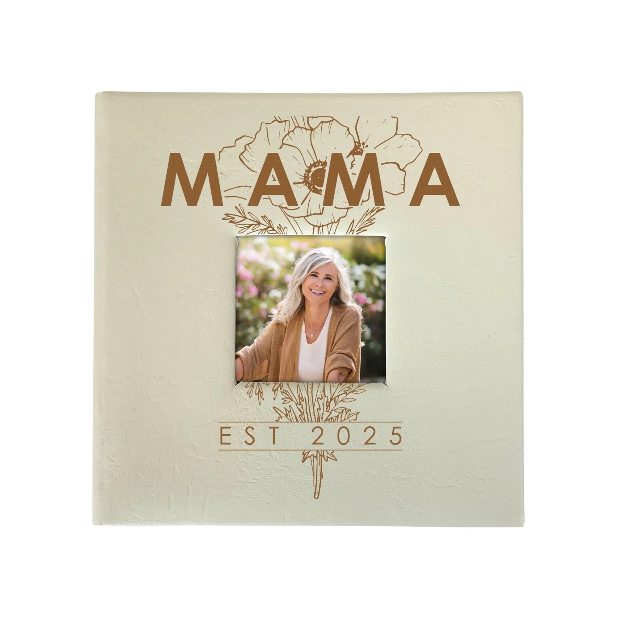 Mama EST. 2025 Floral Photo Album â€“ Personalized 200-Photo Motherhood Keepsake