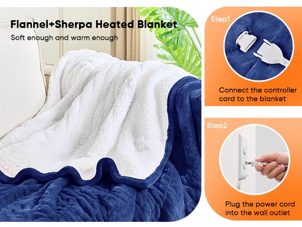Greenoak Heated Blanket Electric Throw 50"X60", Heating Blanket with 10 Heat Levels 8 Hours Auto-Off,Fleece Soft Christmas Blanket,Gifts for Grandma Seniors Mom Greenoak Heated Blanket Electric Throw 50"X60", Heating Blanket with 10 Heat Levels 8 Hours Auto-Off,Fleece Soft Christmas Blanket,Gifts for Grandma Seniors Mom