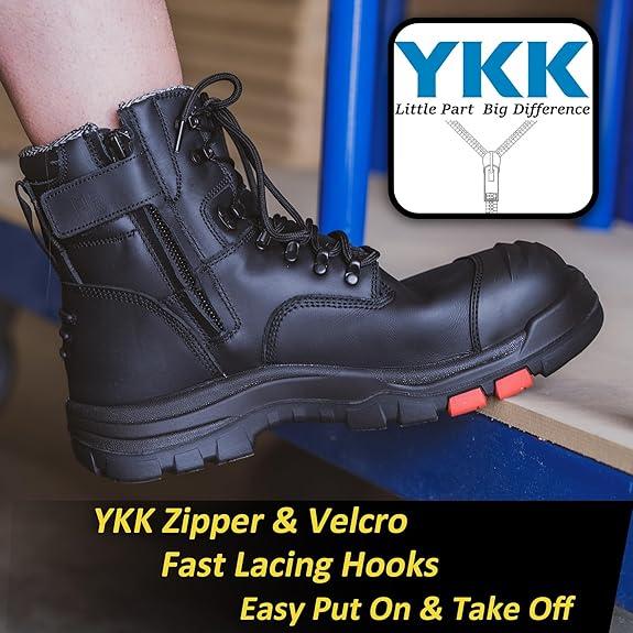 ROCKROOSTER Roslyn CP232Z-245Z Men's Composite Toe Safety Work Boots with Side Zipper Non-slip Rubber Outsole ASTM F2413-18 EH Rated Closed Toe Walking Shoes Cover Boy ROCKROOSTER Roslyn CP232Z-245Z Men's Composite Toe Safety Work Boots with Side Zipper Non-slip Rubber Outsole ASTM F2413-18 EH Rated Closed Toe Walking Shoes Cover Boy