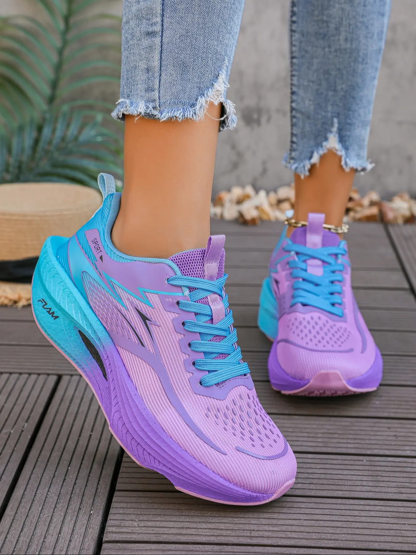 Women's Fashion Low-Top Sports Shoes, Running Casual Sneakers, Shoe for Runners, Synthetic Material Upper & Eva Cushioned Sole, Ideal for Fitness Running Daily Wear, Sporty Running Shoes, Workout Sneakers, Running Sports Footwear