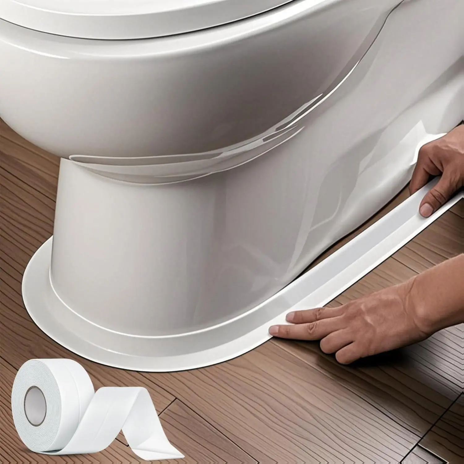 White Self-Adhesive Waterproof Caulk Tape (1pcs, 3.2m) - Flexible, Super Strong Sealing Adhesive, Leak Proof Seal for Bathroom Edges, Kitchen Sinks, Home Items, All Seasons Bathroom Gadget with Aesthetic Appeal, Self Sealing Adhesive