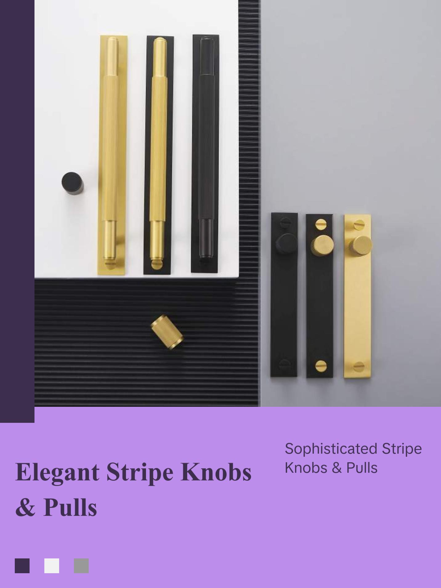 Stripe Knobs and Pulls with Backplate