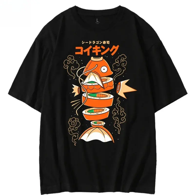 Japanese-style King Carp Y2k Graphic Tee, Sushi Sashimi Anime Youth Shirt, Sushi Sashimi T-Shirt for Men, Women and Kids