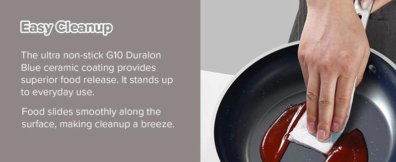 Duralon Non-Stick Cookware 3-Piece Set - 8”, 10”, 12” Frying Pans