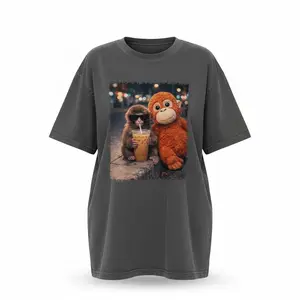 Baby Monkey Punch Shirt, Punch Iced Coffee Shirt, Plush Coffee Graphic tee