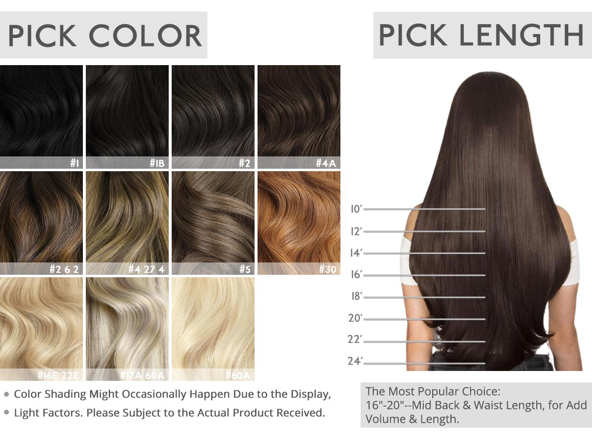 WENNALIFE Invisi Edge Clip in Hair Extensions Seamless Invisible Natural Straight Real Human Hair Chocolate Brown to Caramel Blonde SpringStatements