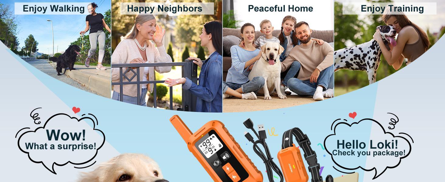 Jugbow Dog Collar - 4200FT Dog Collar with Remote, IPX8 Waterproof Electric Collar with 4 Training Modes, Outdoor Rechargeable e-Collar-DT68
