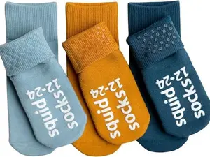 Stay-On Baby Socks - Non-Slip Cotton Grip Socks for Kids, Shark Tank Featured - Unisex Camden Collection