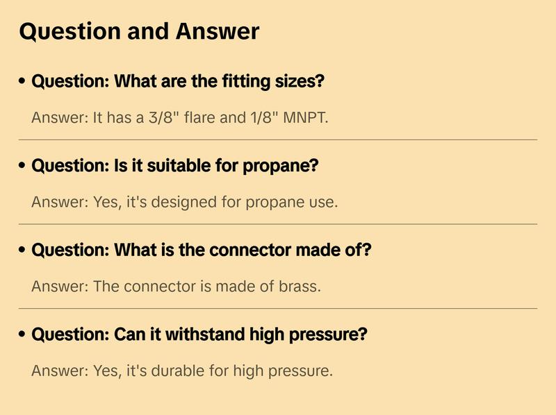 PROPANE ORIFICE CONNECTOR BRASS TUBE FITTING 3/8" FITTING FLARE X 1/8" MNPT