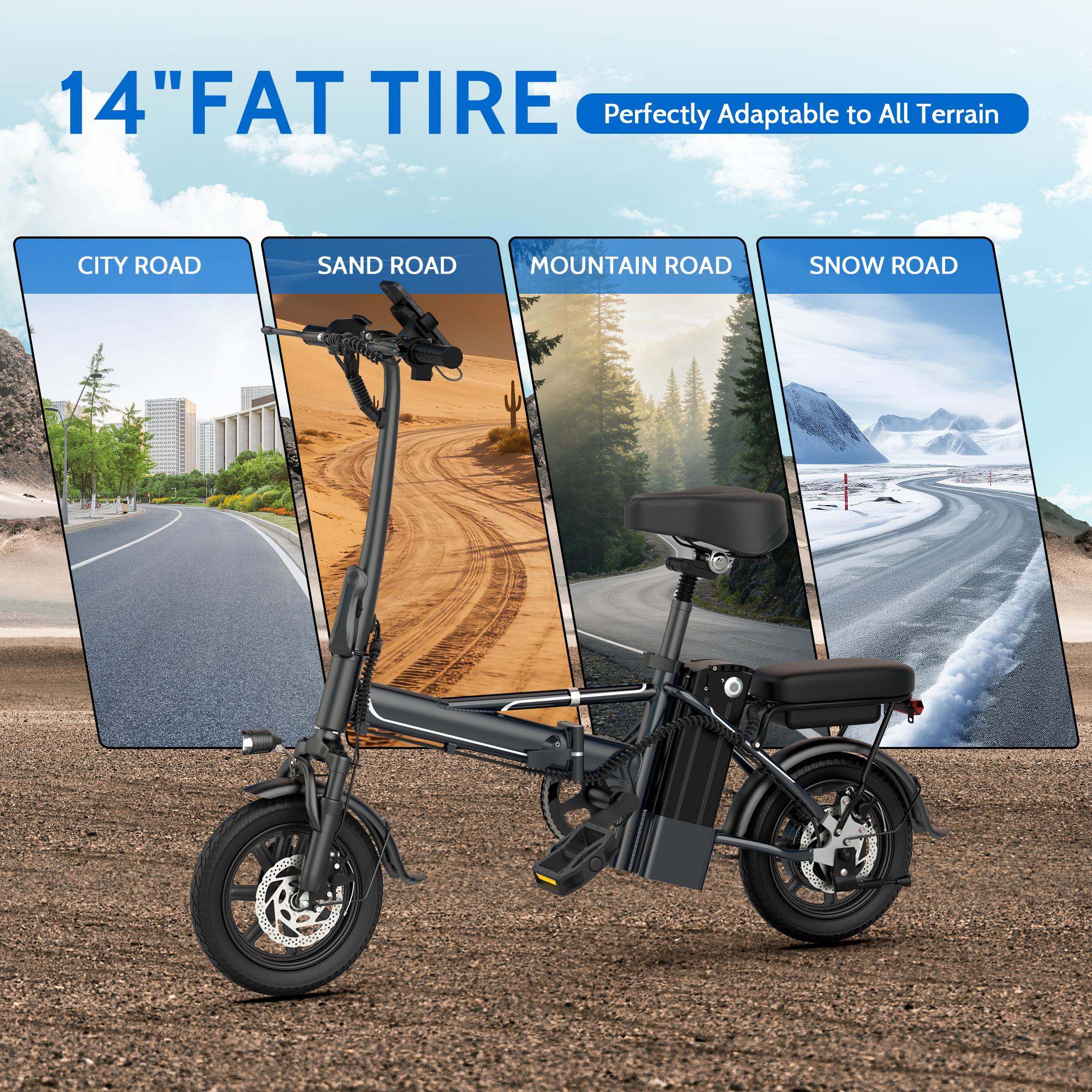 14" Mini E-Bike|500W(Peak 750W) Pure AluminumFrame|22Mph Top Speed |Up to 40 Miles Range Perfectfor Campus Commutes, Grocery Runs, or Leisure Rides NoMore Sweating - Electric Assist for Smooth Hills & LongDistances! 14" Mini E-Bike|500W(Peak 750W) Pure AluminumFrame|22Mph Top Speed |Up to 40 Miles Range Perfectfor Campus Commutes, Grocery Runs, or Leisure Rides NoMore Sweating - Electric Assist for Smooth Hills & LongDistances!
