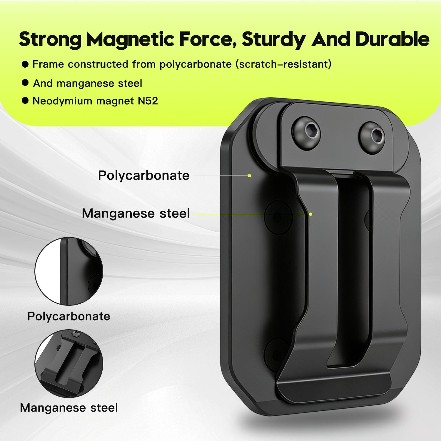 SEESE Magnetic Tool Holder-Clip-On Belt Magnet for Screws,Nails,Hammers,Sockets,Pliers,Screwdrivers,Trowels,Drill Bits,Wrenches &More Heavy Duty